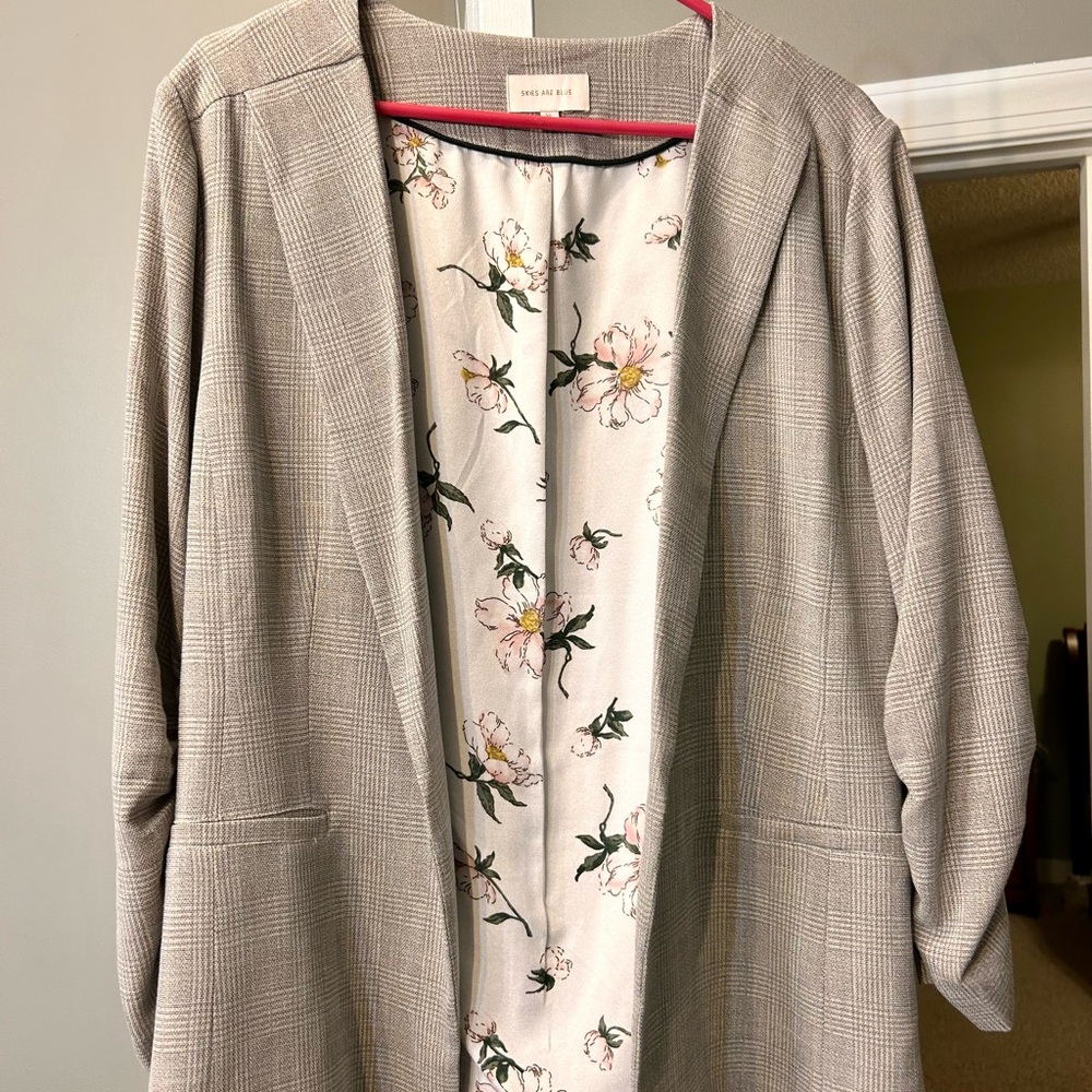 Grey Raja Printed Blazer